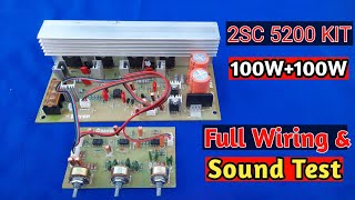 2Sc 5200 Amplifier Kit Full Wiring amp Sound Test  Satron 5200 kit  5200 Audio board wiring [upl. by Epotimet]