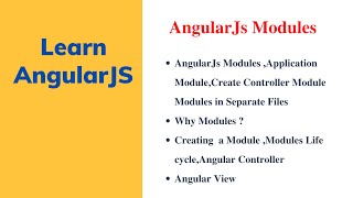 AngularJs Modules [upl. by Ahsiekin664]