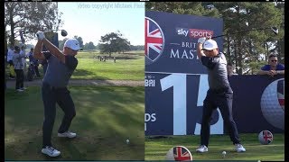 Francesco Molinari Golf Swing Driver faceon and DTL Sky Sports British Masters October 2018 [upl. by Franklin]