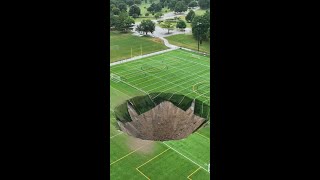 Watch Huge Sinkhole In Illinois Expands [upl. by Arries]