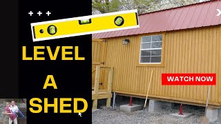 How to Level an Unlevel Tiny House Shed StepbyStep DIY how DIY tinyhouse [upl. by Akinas]