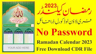 Ramadan Calendar 2023  Free CDR File CorelDraw Download No Password  UK Printers [upl. by Chrystel]