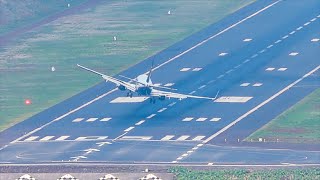 AWESOME CROSSWIND LANDING RYANAIR B737 at Madeira Airport [upl. by Esialb]