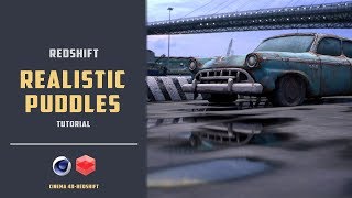 Create puddles with Redshift Renderer CINEMA 4D TUTORIAL [upl. by Abra]