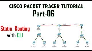 Configuring static routing with 3 routers using CLI command  Cisco Packet Tracer Tutorial 6 [upl. by Poppas]