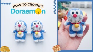 How to Crochet Amigurumi Doraemon  Step by Step  NHÀ LEN [upl. by Namaan]