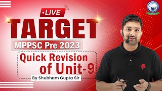 Target MPPSC PRE 2023  Quick Revision of Unit  9  By Shubham Gupta Sir mpexams mppsc kgs [upl. by Stanislaw]