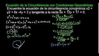 Circunferencia Concéntrica a otra y Tangente a una Recta Parte 1 de 2 [upl. by Yllim]