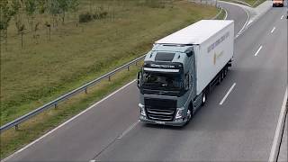 Volvo Trucks platooning in Hungary first time [upl. by Dewees]