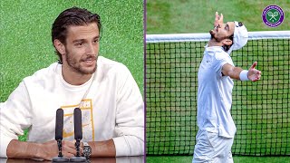 Making his first semifinal  Lorenzo Musetti  Quarterfinal Press Conference  Wimbledon 2024 [upl. by Faydra268]