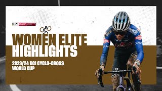 Dendermonde  Women Elite Highlights  202324 UCI Cyclocross World Cup [upl. by Arihday]