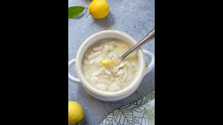 Slow Cooker Greek Lemon Chicken Soup Avgolemono [upl. by Alithia]