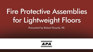 Fire Protective Assemblies for Lightweight Floors [upl. by Aneleve]