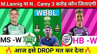 MS W vs HB W WBBL MATCH PredictionMS W vs HB W Deram 11 PredictionDeram 11 Team Match no 12 [upl. by Adur100]