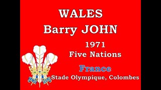 Barry John  1971 Five Nations vs France at Stade Olympique Colombes [upl. by Arutak719]