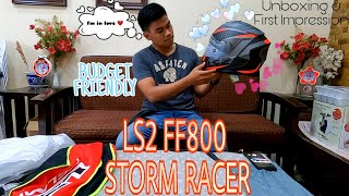 LS2 FF800 STORM RACER  MATTE TITANIUM FLOU  Unboxing amp First Impression Im in love ❤️ [upl. by Seyah]