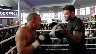 RAW POWER  CHRIS EUBANK JR SMASHES THE PADS AHEAD OF GEORGE GROVES CLASH  GROVES v EUBANK JR [upl. by Isoais]