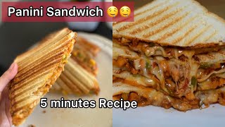 5 Minutes Quick and Easy Panini Sandwich Recipe  Favorite Snack 🤤🤤 [upl. by Picco318]