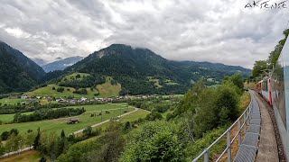 Glacier Express Train Journey Switzerland  Part2 Chur to Disentis  Summer Season  4K 60fps [upl. by Akiemat334]