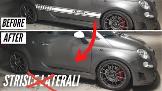 RIMOZIONE STRISCE LATERALI  595 ABARTH [upl. by Netsrejk]