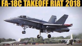 Finnish FA18C Hornet Takeoff amp Climb  RIAT 2018 [upl. by Maybelle]