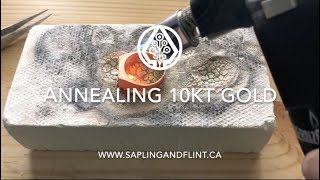 Jewellery technique annealing 10kt gold to red hot temperatures [upl. by Bois471]