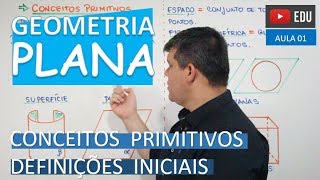 ⭕ Conceitos Primitivos e Definições iniciais  GEOMETRIA PLANA aula 01 [upl. by Sev]