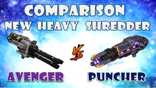 New heavy Shredder PUNCHER vs AVENGER heavy weapons comparison war robots [upl. by Nakre]