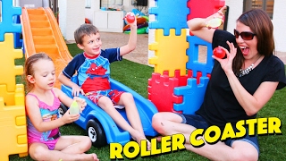 ROLLER COASTER Fun Summer Games Step 2 Extreme Rollercoaster Water Ballon Fight Family Fun Toys [upl. by Tate854]