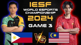 PHILIPPINES VS MALAYSIA GAME 3 IESF  WORLD ESPORTS CHAMPIONSHIP 2024 [upl. by Akirre474]