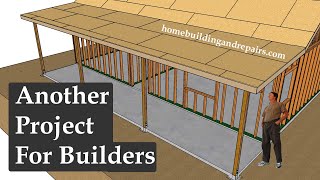 How To Build Full Length Front Porch With Low Roof Pitch And Higher Ceiling  New Construction [upl. by Anegal969]