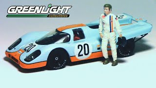 Steve McQueen quotLE MANSquot 1970 Gulf Porsche 917K w figure Greenlight 143 [upl. by Aztinad783]