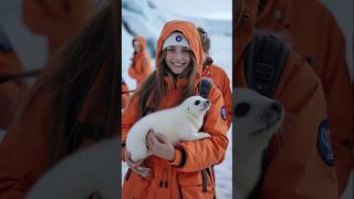 Baby seal foraging to survive in the cold arctic cuteanimals [upl. by Dawson]