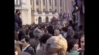 Raritate Nebunie dupa fuga lui Ceausescu cu elicopterul Piata Palatului Revolutie 1989 [upl. by Yedok]