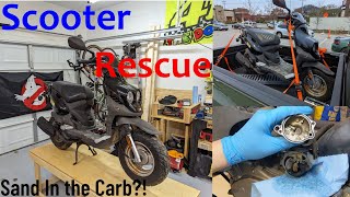 How much sand in the carburetor  Scooter Rescue  Roughhouse 50 [upl. by Cloe662]