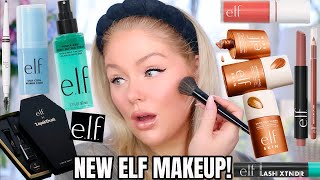 Testing ALL NEW VIRAL elf Makeup🤩 Elf Bronzing Drops Power Grip Setting Spray Primer Stick more [upl. by Ykcub]