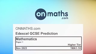 Nov 2023 Predicted Maths GCSE Paper 1 Edexcel Higher Paper 1 Non Calculator Exam 1MA11H [upl. by Calondra]