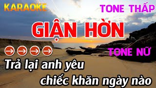 Giận Hờn Karaoke Tone Nữ  Karaoke Nhựt Trường  Beat Mới [upl. by Rad]