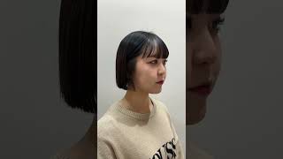 あごラインのタッセルボブ。美容学生なので、完全なまっすぐで！というオーダー！ タッセルボブ ヘアーライズ あごラインボブストレートヘア [upl. by Meghan45]