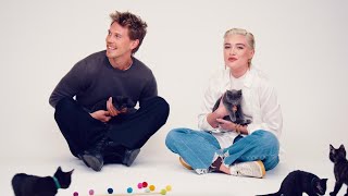 Austin Butler and Florence Pugh The Kitten Interview [upl. by Enyehc]