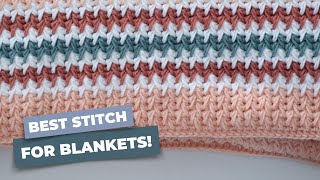 The BEST Crochet Stitch for Blankets Crochet Feather Stitch Tutorial [upl. by Fletch]