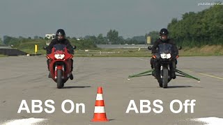 ABS On vs ABS Off on Bike  Brake Demonstration [upl. by Notnad808]