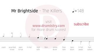 The Killers  Mr Brightside Drum Score [upl. by Liamsi102]