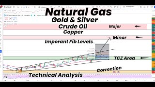 Natural Gas Imp FIB  Minor and Major Levels amp CorrectionGold Silver  Copper Crude Oil FORECAST [upl. by Oloap]