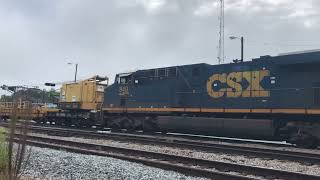 CSX 3207 pulls some type of crane out of the Maxwell Yard siding on 82122 [upl. by Aderfla]