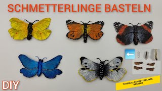 Tutorial Schmetterlinge basteln  DIY how to craft butterflies [upl. by Carrillo]