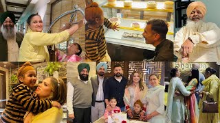 NUH RANI DI PEKE FAMILY NAL FIRST DINNER AND CAKE CUTTING CEREMONY  FAMILY VLOGS  INDER amp KIRAT [upl. by Crispa]