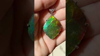 A beautiful fossilized ammolite pendant perfect for fall 🍁 ammolite ammonite gems [upl. by Glory546]