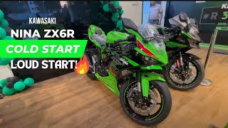 2024 Kawasaki ZX6R COLD START LOUD EXHAUST  Detail Walkaround  Indias Fastest 600cc Superbike [upl. by Farrison952]