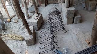 House construction in Bangalore  Assembling chain steps steel for duplex houses interior steps [upl. by Rimaj]